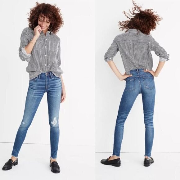 Madewell 9" High-Rise Skinny Jeans in Allegra Wash: Rip and Repair Edition 26 - Picture 1 of 8